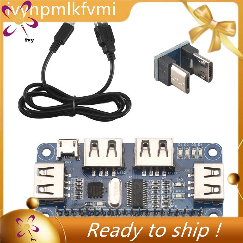 [Ivym] 4 พอร์ต USB HUB HAT สําหรับบอร์ดขยาย 3 / 2 / Zero W USB ถึง UART สําหรับ Serial Debacation เข