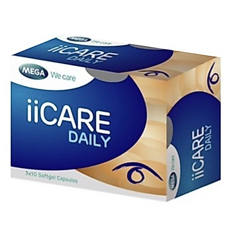 Mega ii Care Daily ขนาดบรรจุ 30 แคปซูล ไอไอแคร์ เดลี่ บำรุงสายตา