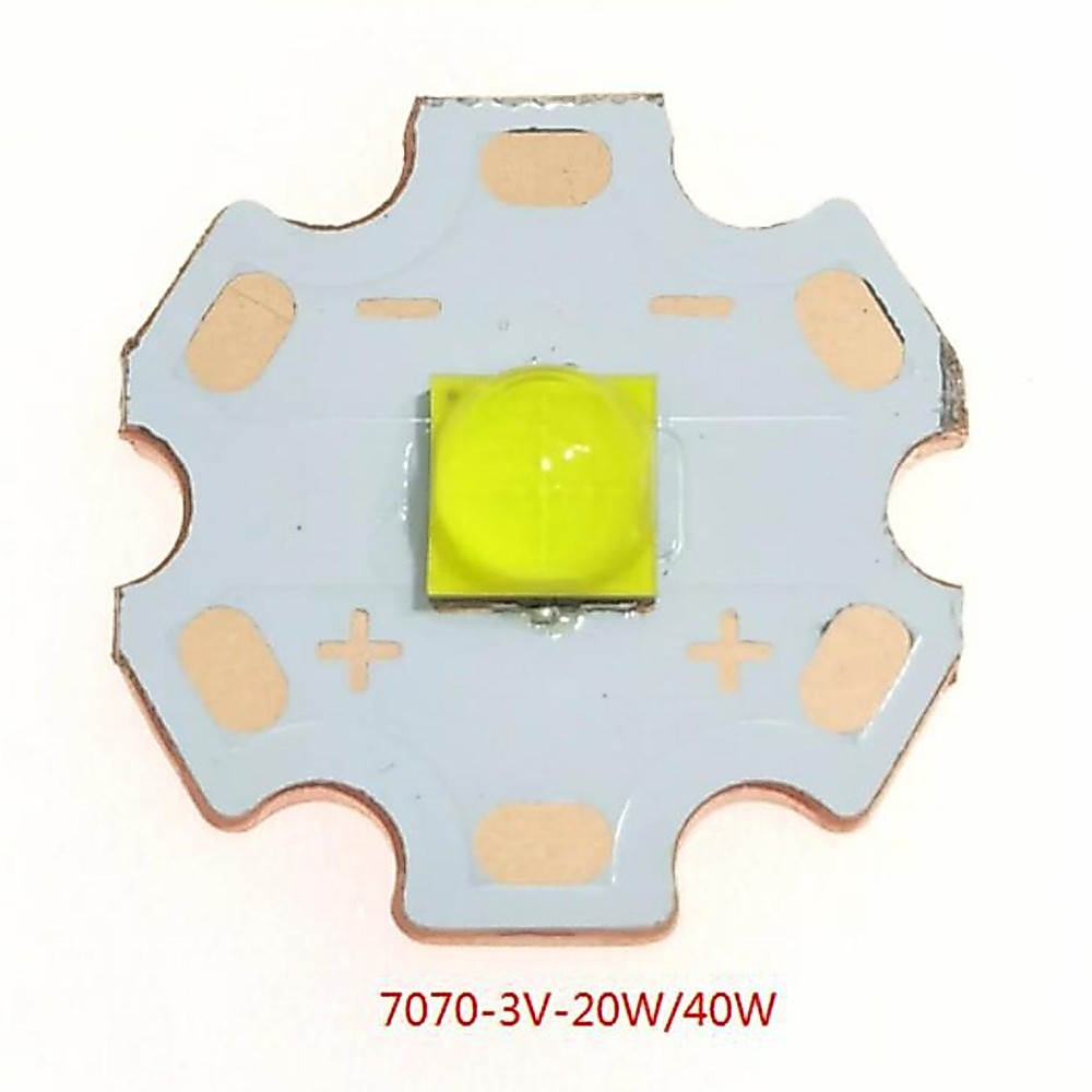 Dc 3V/6V/12V 18W Copy CREE LED 7070 ไฟ LED พลังงานสูง สีขาวอบอุ่น ชิปสีขาว พร้อมฐานทองแดง 16 มม. DIY แบบเปลี่ยน