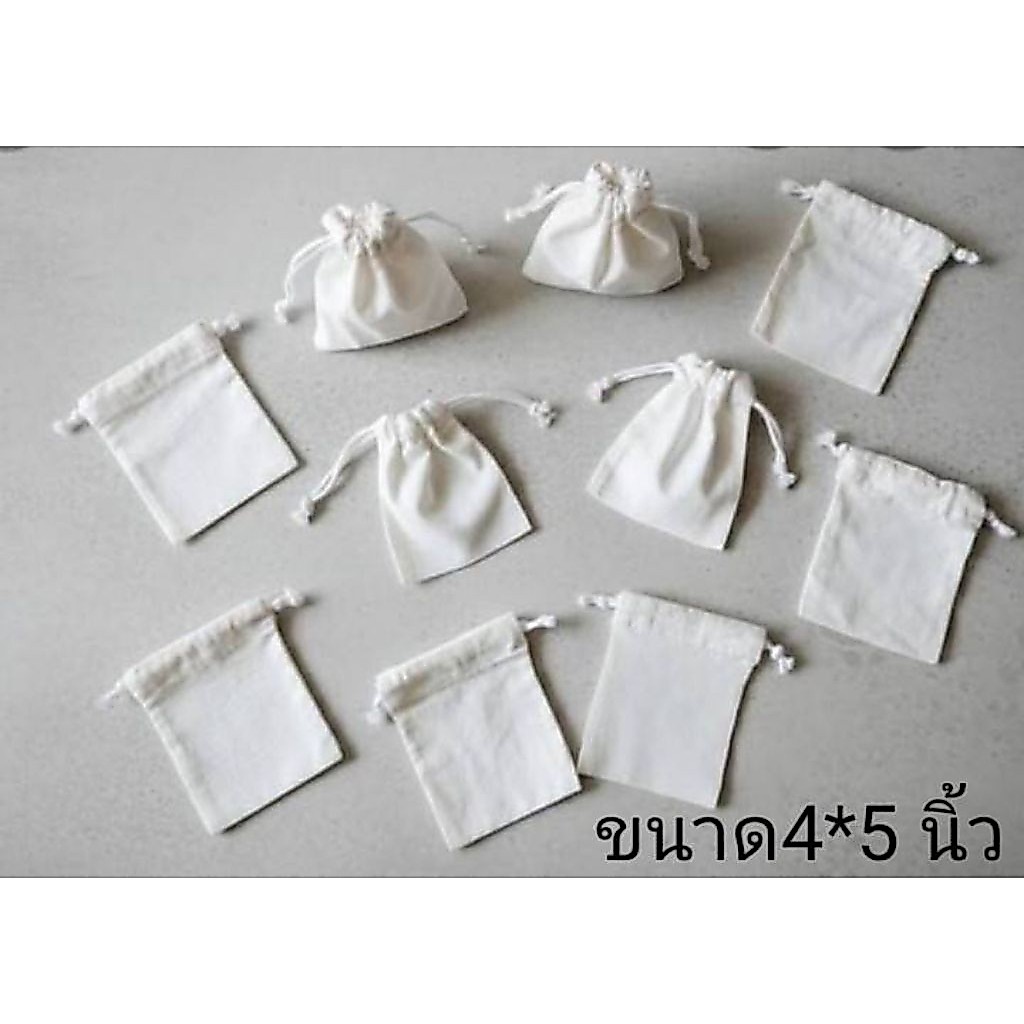 🍓CCT🍓 ถุงผ้าหูรูด 11 สี ผ้าลูกฟูก ใบเล็กๆ น่ารักๆ ใส่ของ มินิมอล พร้อมส่ง
