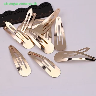 Strongaromonyu กิ๊บติดผมโลหะ สีเงิน สีทอง สีดํา แฮนด์เมด Diy อุปกรณ์เสริม สําหรับเด็กผู้หญิง 50 ชิ้น