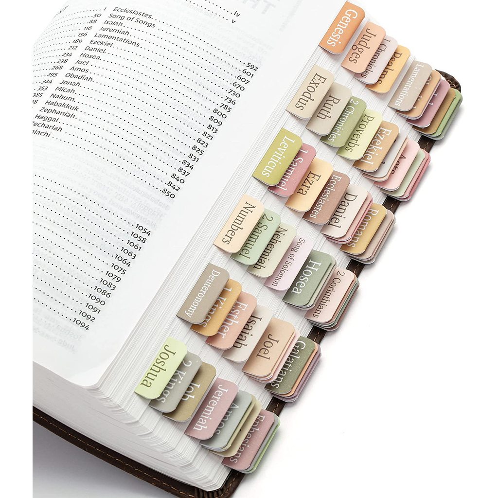 5-Packs Bible Index Tabs สติกเกอร์ธีมดอกไม้หนังสือของแท็บป้ายพระคัมภีร์สําหรับศึกษาง่าย