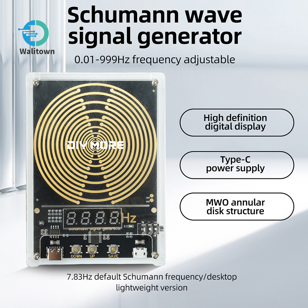 DC5V 0.01-9999Hz ความถี่ปรับ Schumann Wave เครื่องกําเนิดสัญญาณเครื่องกําเนิดไฟฟ้าประเภท C