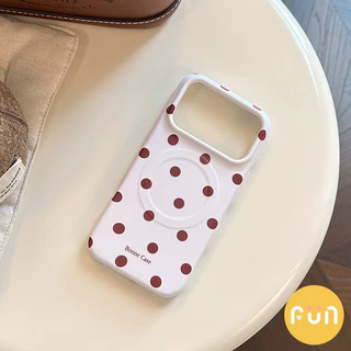 เกาหลี Simple Contrast สี Polka Dots รูปแบบ Big Hole โทรศัพท์มือถือสําหรับ iPhone 17 16 15 14 Pro Max iPhone 13 Thicken Anti-Scratch IMD ปกหลัง Shell
