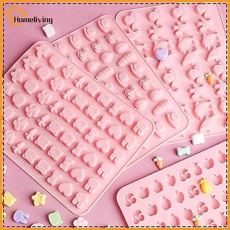 บ้านผสมผลไม้สัตว์ซิลิโคนช็อกโกแลตแม่พิมพ์ปลา Fudge Candy Jelly Mould เรขาคณิตหัวใจเค้กตกแต่งเบเกอรี่ถาดน้ําแข็งของขวัญ TH