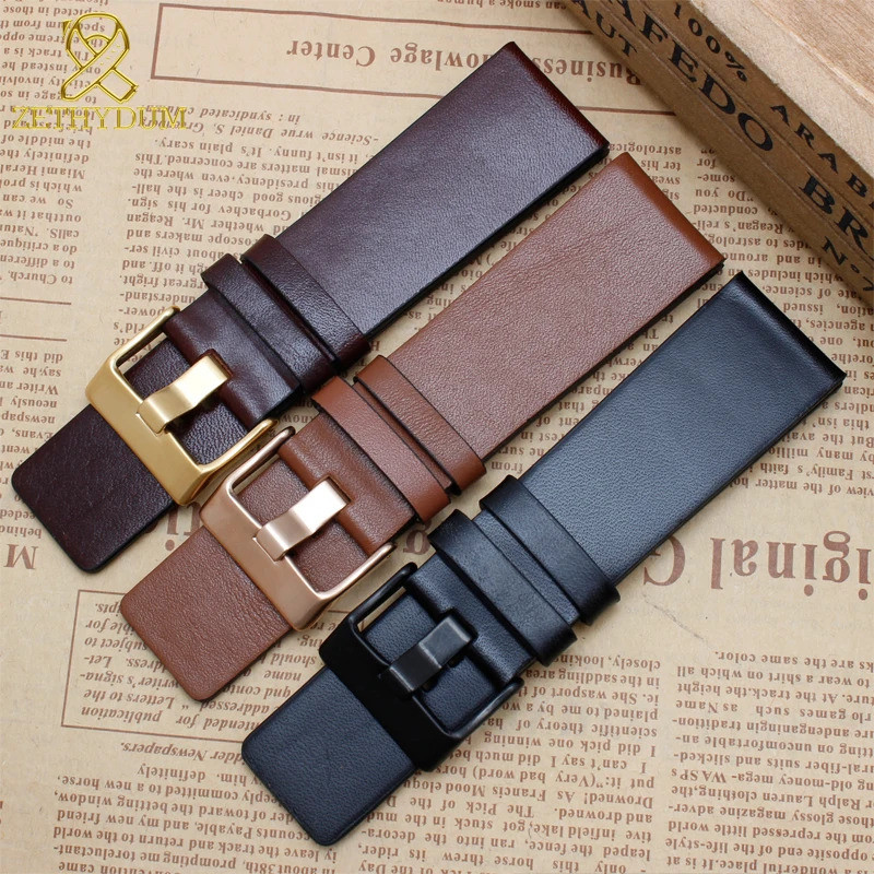 สายนาฬิกาหนังแท้ ขนาด 22-30 มม. สายนาฬิกาข้อมือสําหรับนาฬิกา Diesel รุ่น DZ4343 DZ7293 DZ7333