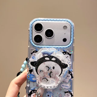 เคสโทรศัพท์ขาตั้งแม่เหล็กลายการ์ตูนน่ารักพร้อมตุ๊กตา SanSan สําหรับ iPhone 17 Pro Max, 16 Pro, 15 Pro Max, 15/14 Pro, กันกระแทก iPhone 17 ฝาครอบป้องกัน