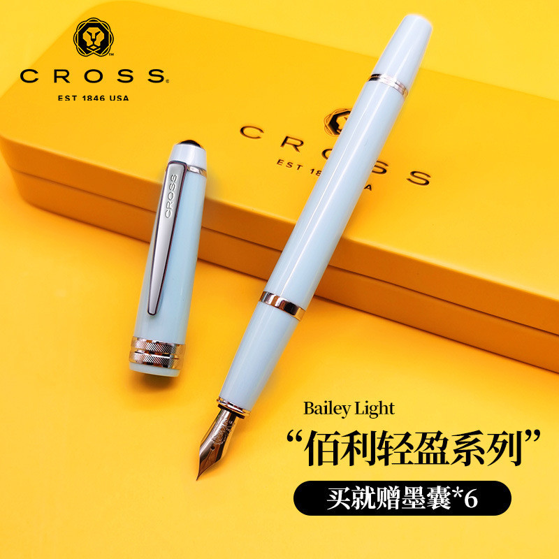 CROSS Koshi Fountain ปากกา Bailey Light นักเรียนเขียน Extra Fine Tip Ink Ink Sac ปากกา Iridium สํานั