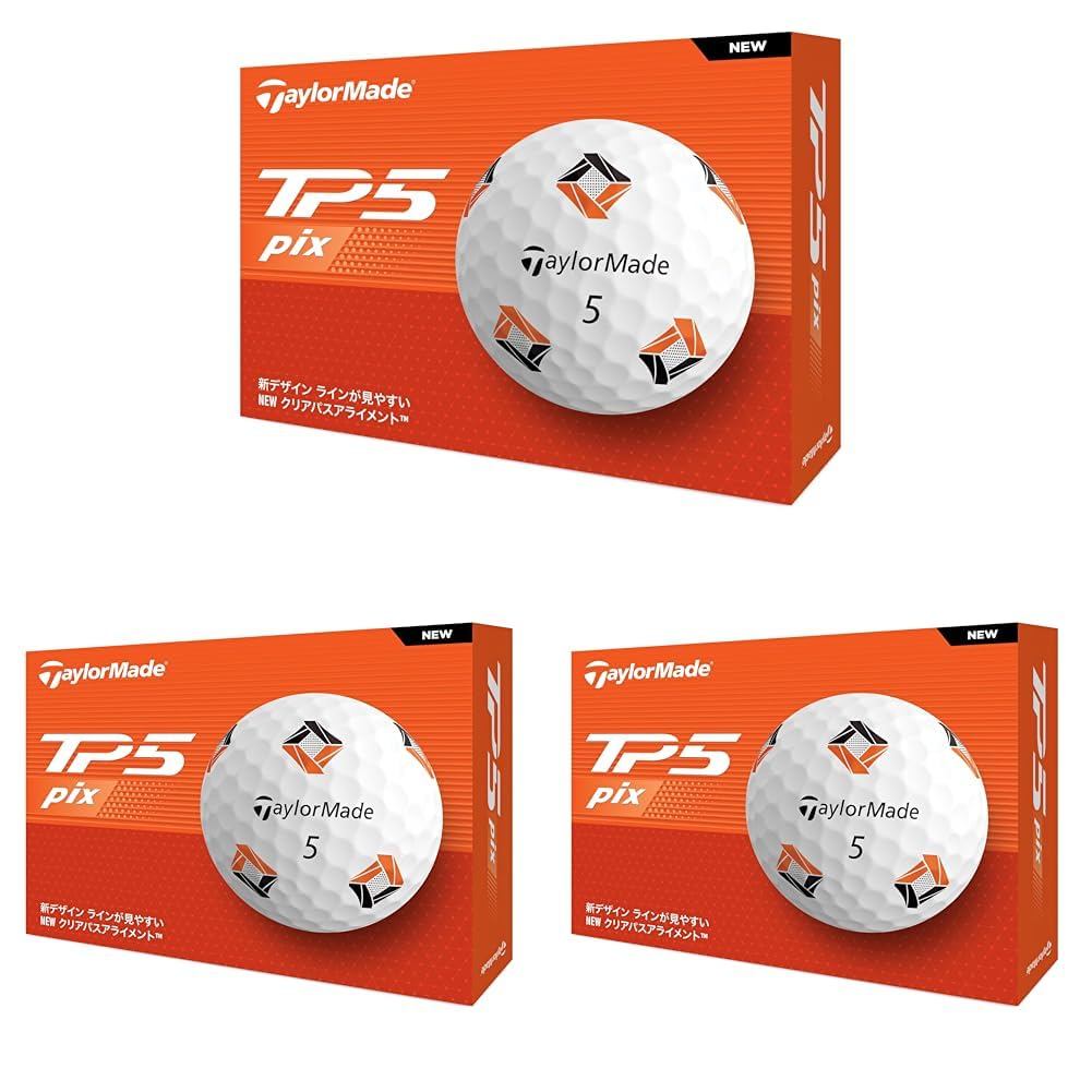 ลูกกอล์ฟ TaylorMade TP5 Pix (รุ่นปี 2024) ของแท้ญี่ปุ่น | TaylorMade TP5 Pix Golf Balls, 2024, Japan