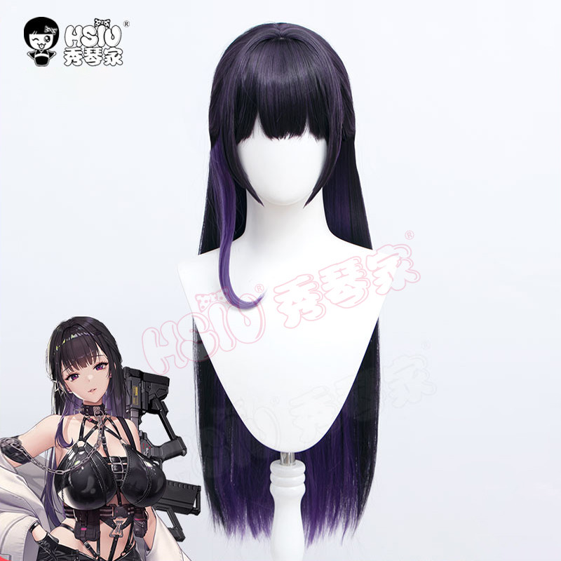 Xiuqinjia Mihara คอสเพลย์วิกผมสีดําสีม่วงไล่ระดับสี Mihara Goddess of Victory nikke nikke
