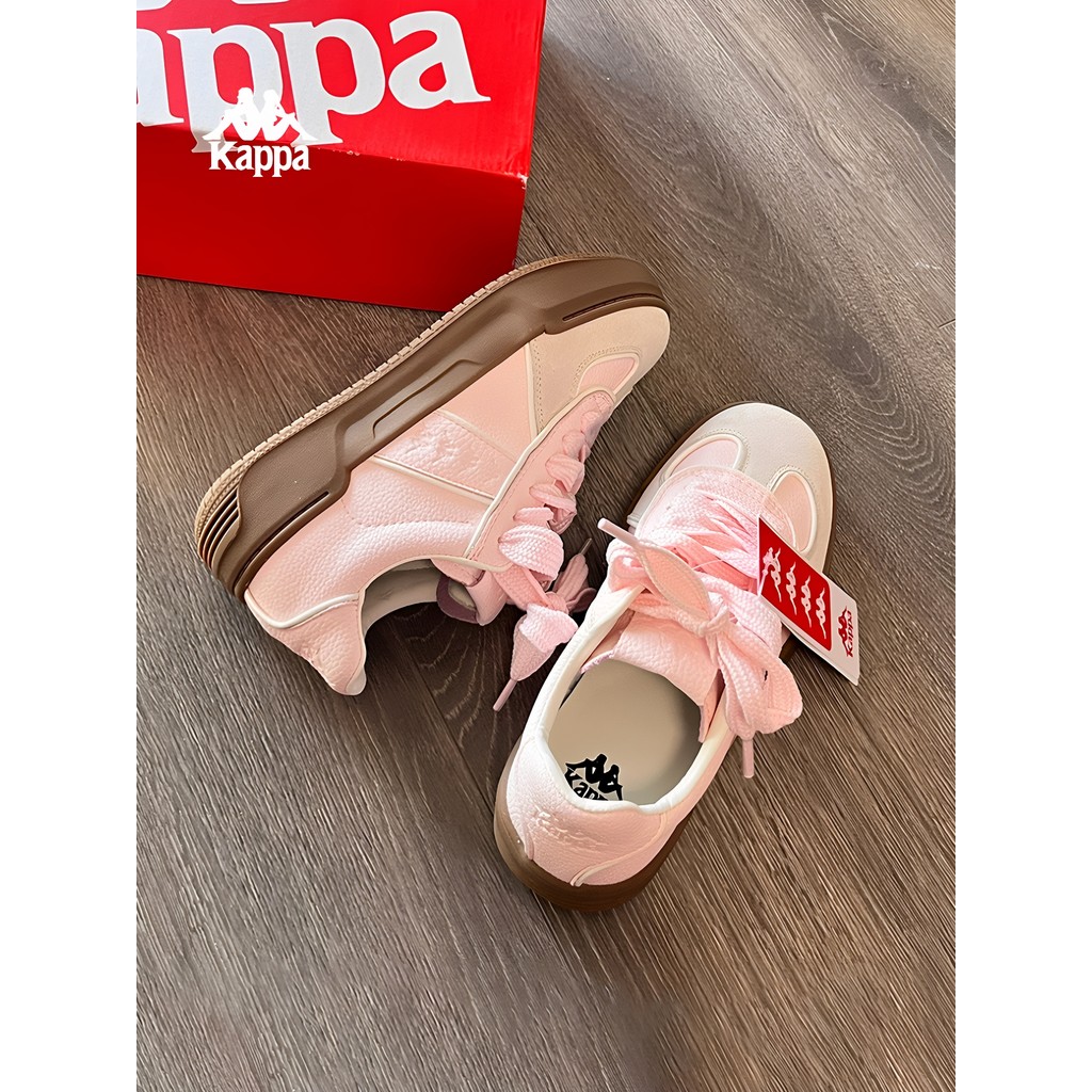 Kappa Kappa สีชมพูเยอรมันรองเท้าฝึกอบรมรองเท้าผ้าใบหนาSoledผู้หญิงฤดูใบไม้ผลิ 2026 รองเท้ากีฬาสไตล์ใ