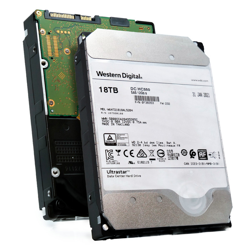 สําหรับ WD Ultrastar DC HC550 18TB SAS 12GB/s 3.5" HDD WUH721818AL520 0F38353 ฮาร์ดไดรฟ์ 18TB