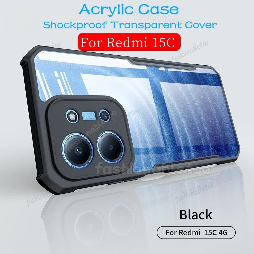 สําหรับRedmi15C 5GสําหรับRedmi 15 C 15C 1 5 Redmi15 C Redmi15C 2025 โปร่งใสTPUกันชนอะคริลิคเคสโทรศัพท์เกราะกันกระแทกปกหลัง
