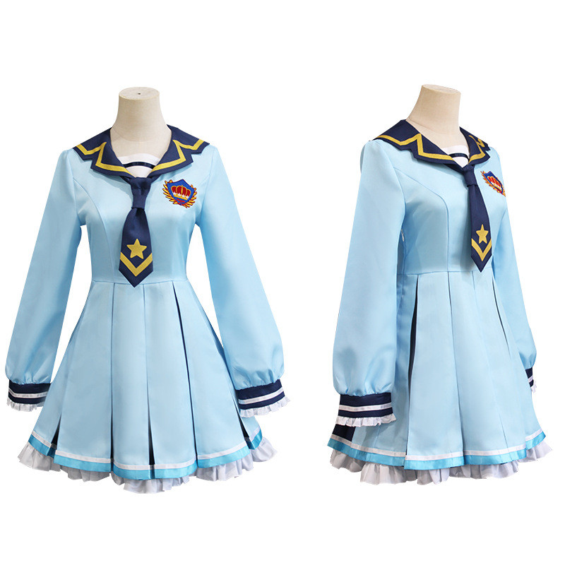 Aikatsu STARS Nijino Yume Cos Blue School Uniform คอสเพลย์อะนิเมะการ์ตูนบทบาทเล่นชุดสําหรับผู้หญิง