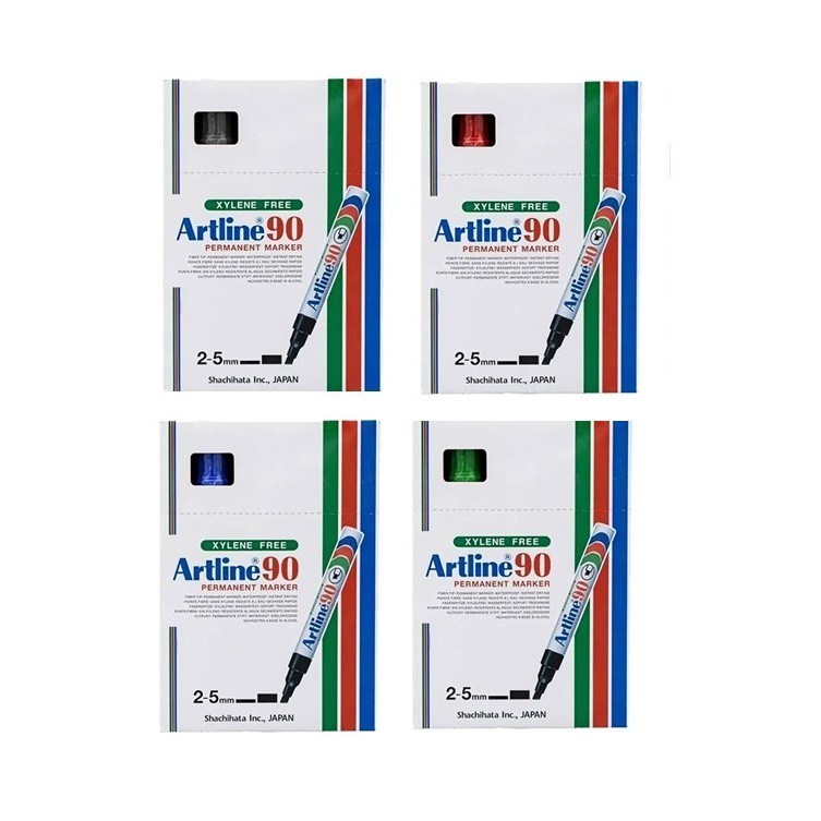 Artline 90 ปากกามาร์กเกอร์ถาวร 12 ชิ้น/กล่อง