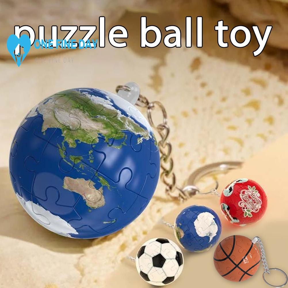 3d ปริศนาทรงกลม Ball-รูป Creative Building Block Chain จี้คู่ของขวัญของเล่น O5c1