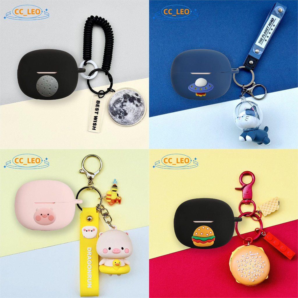 For EDIFIER X5 PRO Gen 2 Case Silicone Soft Shell Cartoon Lucky Cat Pendant Cute Piglet Keychain Sui