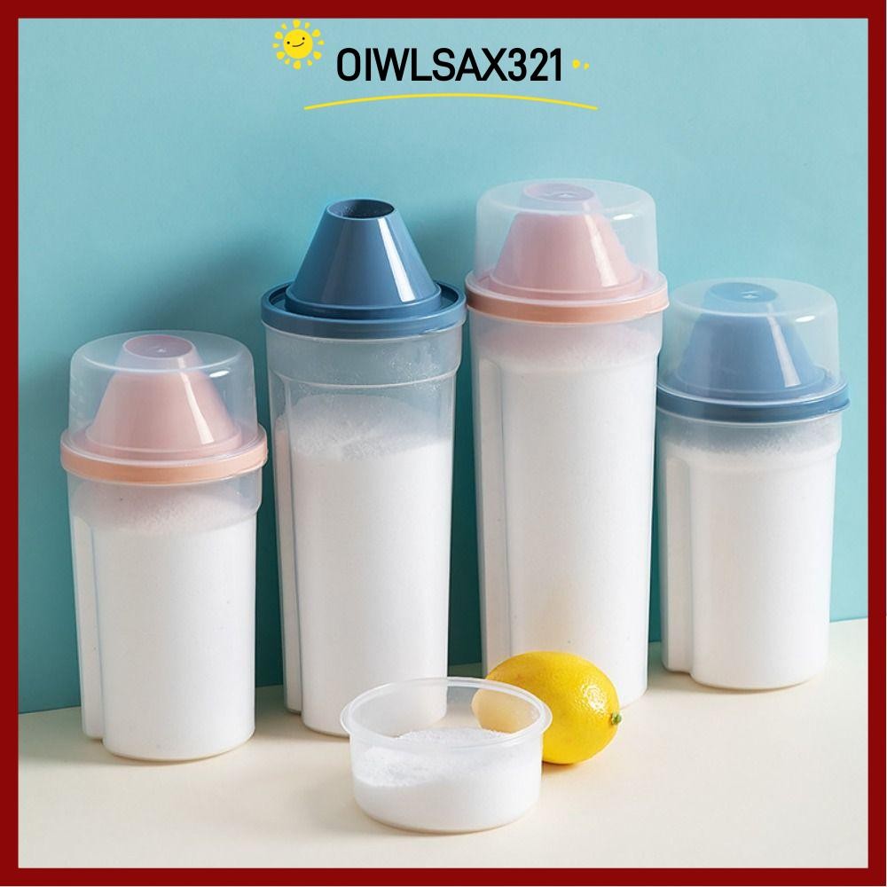 OIWLSAX321 กล่องเก็บผงซักผ้า, ขวดจ่ายน้ํายาซักผ้าอเนกประสงค์แบบใส, พร้อมถ้วยตวงปิดผนึกผงซักฟอกถังผงในครัวเรือน ราคา ถูกที่สุด ดีลบีเคเค