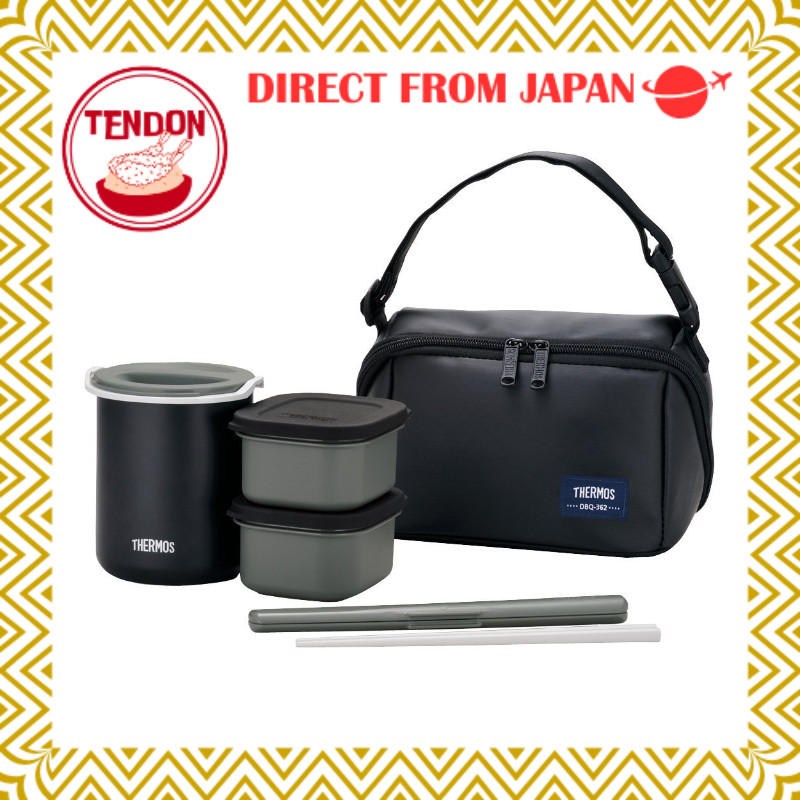 【ตรงจากญี่ปุ่น】กล่องข้าวเก็บอุณหภูมิ THERMOS ขนาดประมาณ 0.8 ถ้วย สีแมทแบล็ค รุ่น DBQ-362 MTBK