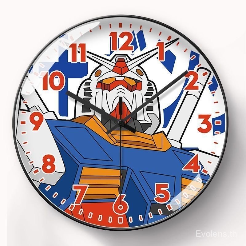 นาฬิกากันดั้มพร้อมวิทยุ อัตโนมัติ แบบควอตซ์ แสดงเวลาสองมิติ เงียบ กวาดวินาที สวยงามสำหรับห้องนั่งเล่นและห้องรับประทานอาหาร