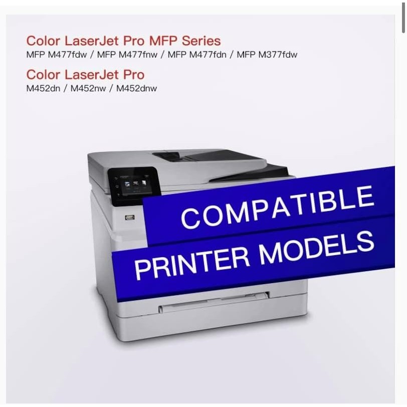 GPC ภาพตลับหมึกสําหรับ HP 410A CF412A ใช้งานร่วมกับ Laserjet Pro MFP M477fdw M477fdn M477fnw Pro M45