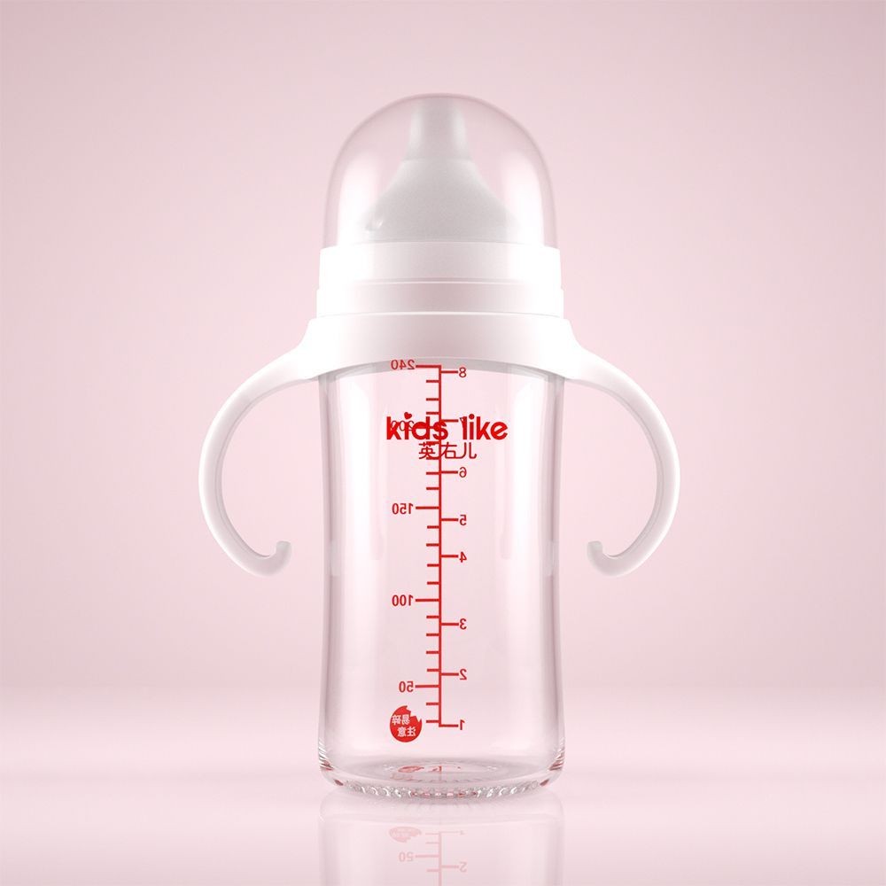 เหมาะสําหรับ Pigeon ขวดนมแก้วขนาดกว้างทารกแรกเกิดเด็กใหญ่ขวดนม Anti-Choker Anti-Colic ฟางพร้อมที่จับ