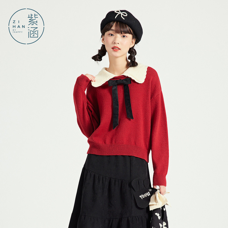 เสื้อกันหนาว Retro Bow Lapel จาก Zihan สำหรับผู้หญิง แบบคลุมไปได้ทุกโอกาสในปี 2022