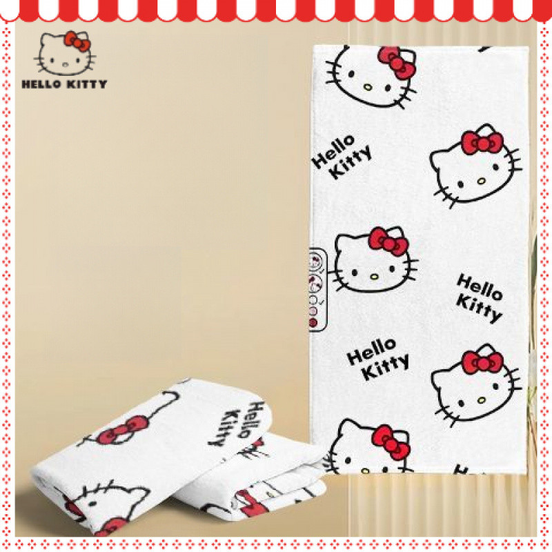 Hello Kitty ผ้าเช็ดตัวเด็กน่ารัก Hello Kitty กีฬากีฬาฟิตเนสดูดซับเหงื่อผ้าเช็ดตัวว่ายน้ําผ้าเช็ดตัว