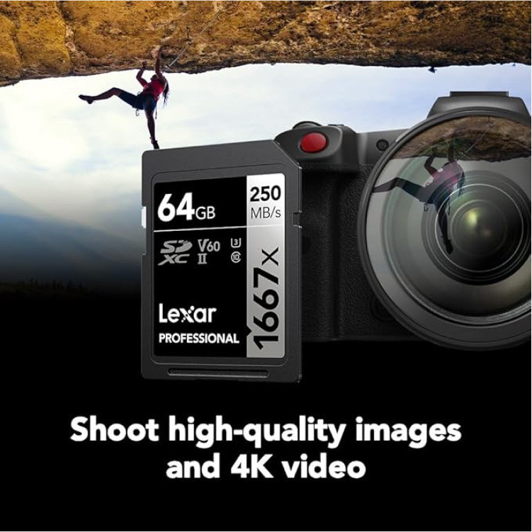 LEXAR Professional 1667x 64GB/128GB SD Card V60 (เอสดีการ์ด) Full-HD 3D 4K RW250/120MB/s - รูปที่ 2