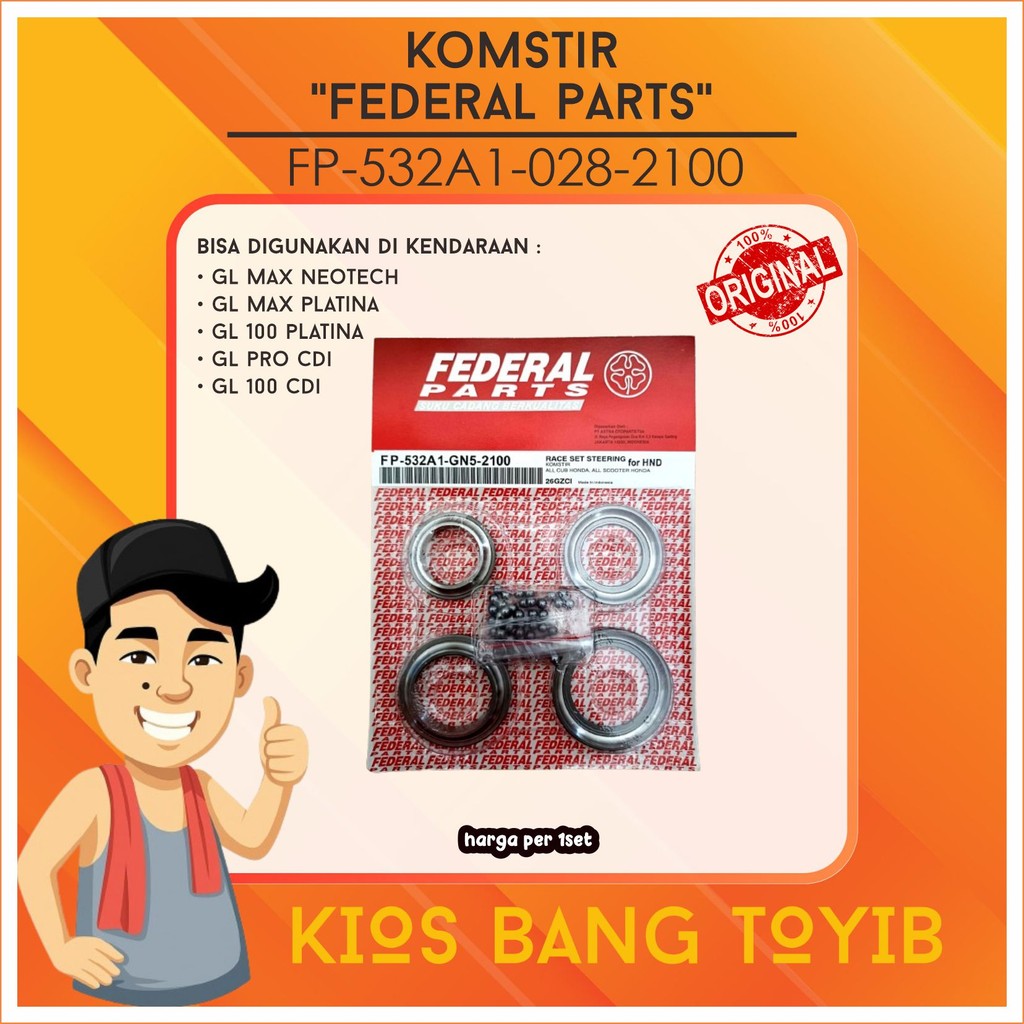 Honda GL100 MAX PRO GL125 Megapro Lama Tiger คอพวงมาลัย (อะไหล่เดิม) FP-532A1-028-2100