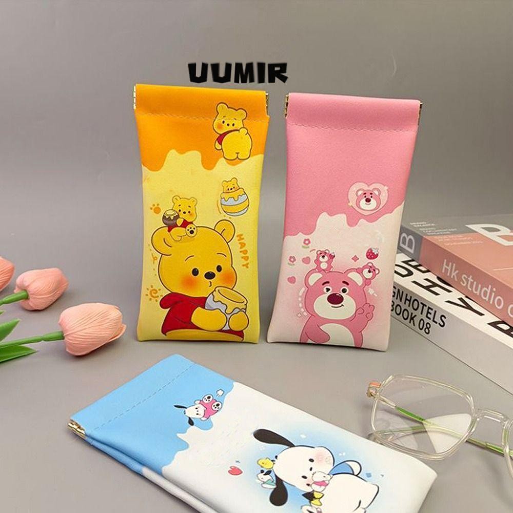 UUMIR กระเป๋าใส่แว่นตา, กล่องใส่แว่นกันแดด Kuromi Sanrio, ฝาครอบป้องกันแว่นตา Cinnamoroll แบบพกพาป้องกันความดันสําหรับผู้หญิง