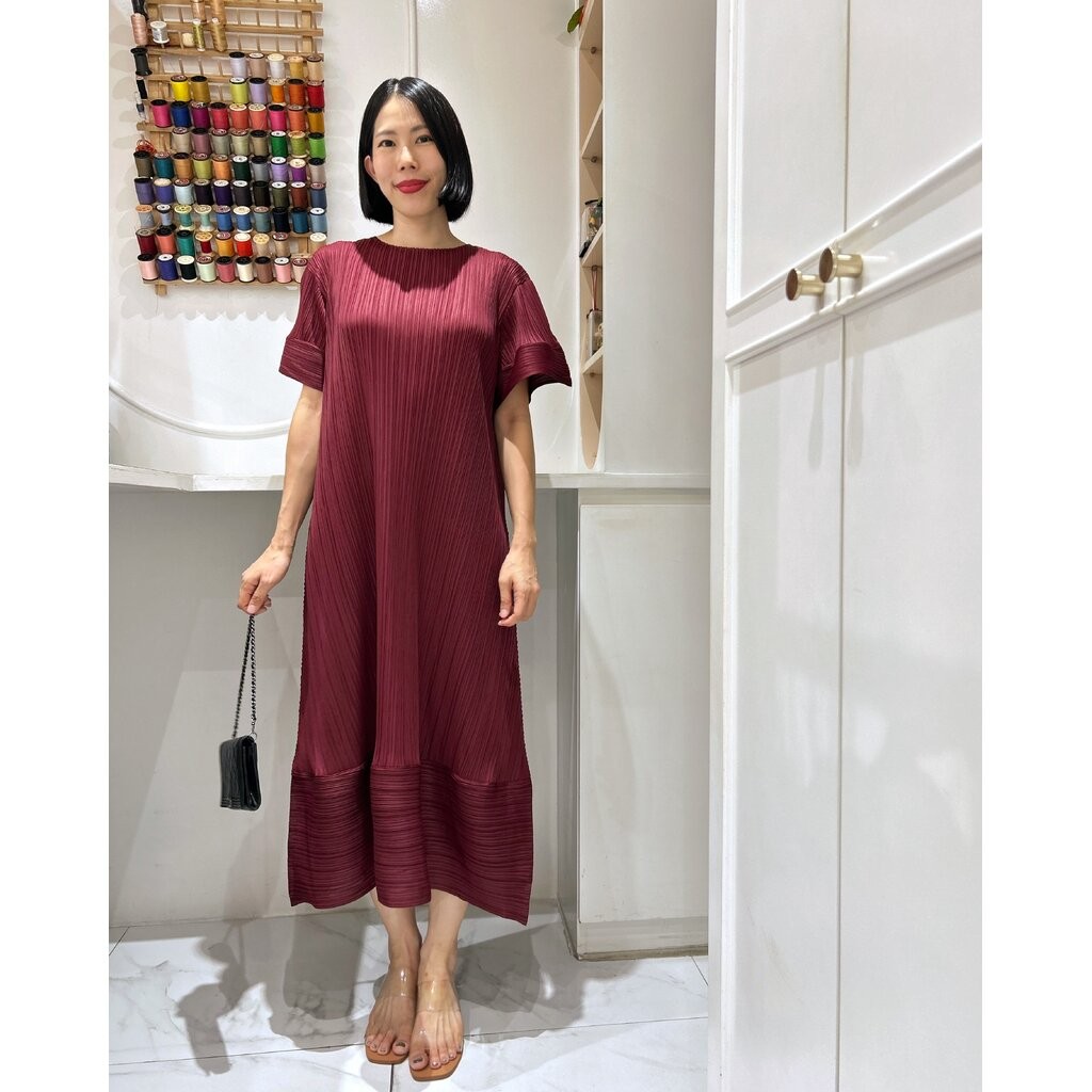 2MUAY รุ่น GJO10741 เดรสอัดพลีท RIPPLE SLEEVE PLEATED DRESS 5 สี FREE SIZE – โปรปัง