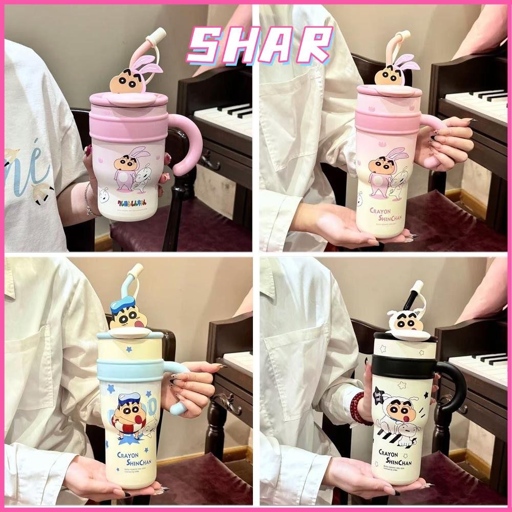 SHAR ถ้วยสูญญากาศ,การ์ตูนเครยอนชินจังฉนวนถ้วย,สร้างสรรค์สแตนเลสความจุขนาดใหญ่700ml/1200mlแก้วน้ํา Drinkware