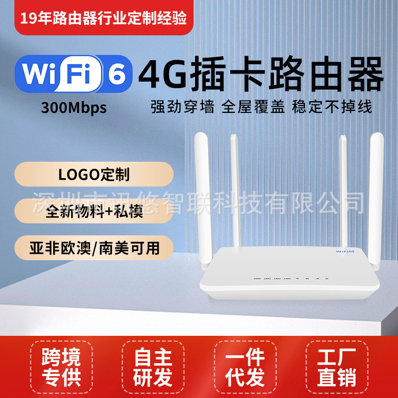 Xunyou 4G การ์ดเราเตอร์ wifi ความเร็วสูงในครัวเรือนผ่าน Wall King ครอบคลุมทั้งบ้าน บรอดแบนด์ไร้สาย c