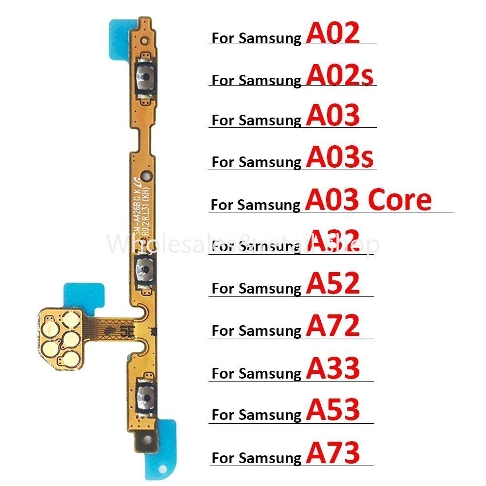 สําหรับ Samsung A02 A02S A32 A52 A72 A03s A03 Core A13 A22 A33 A53 A73 4G 5G เปิดปริมาณด้านข้างปุ่ม Key Flex สาย FHLSP