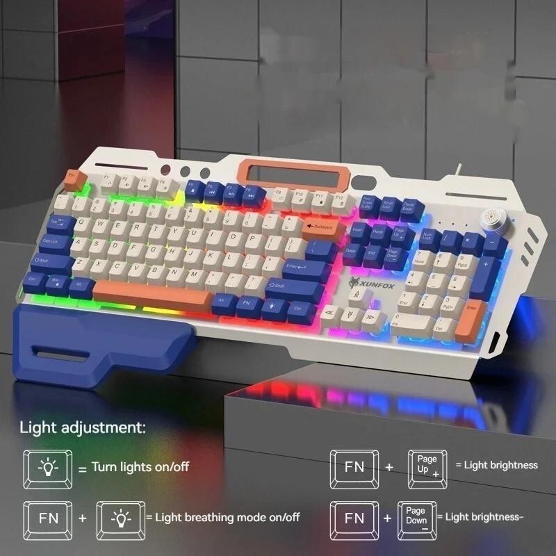 Xuan Silver Fox K90 Mechanical Touch Metal Keyboard And Mouse Set 104 Key Wired Esports Game Keyboar