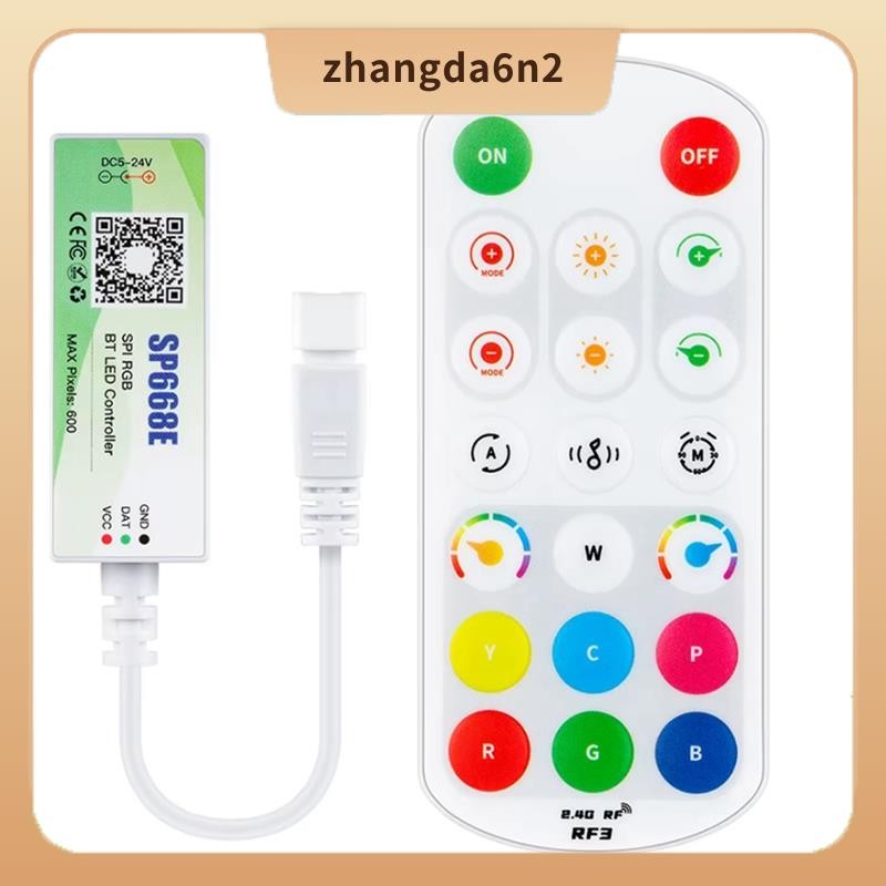Inสต็อกSP668E สําหรับ WS2811 สําหรับ WS2812B SPI RGB LED Controller 600 IC BT APP 2.4G Remote- DIY แ