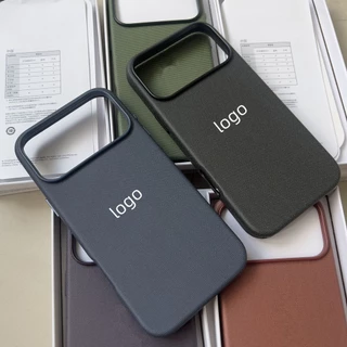 เหมาะสําหรับ iPhone 17 Pro Max Leather 17air Fiber Patterned Magnetic Phone Case พร้อมแอนิเมชั่น