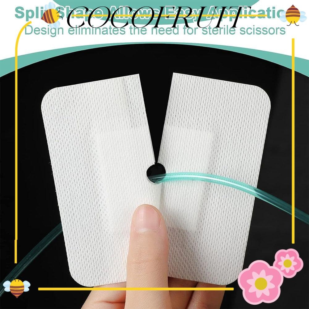 COCOFRUIT 10 ชิ้น Feeding Tube Pad, อุปกรณ์ไตเทียมผ้าพันแผลแผล Chest Catheter Cover, ทนทาน Gtube อุป