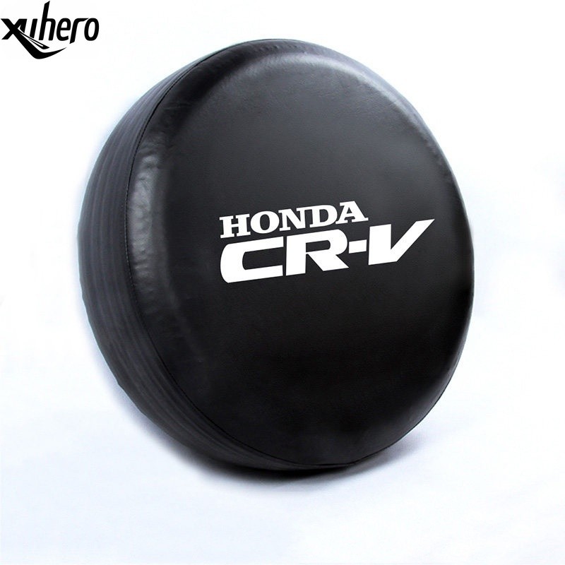 Honda Crv ฝาครอบยางอะไหล่ด้านหลังยางหนัง PU สําหรับ Honda CRV 2001 2002 2003 2004 2005 2006 (มีโลโก้