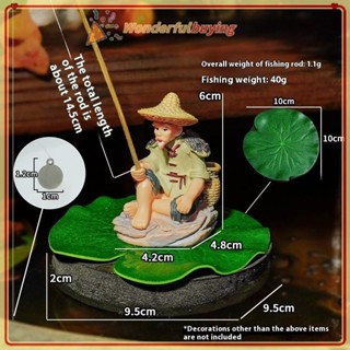 WBTH 1 ชุดถังปลาหัตถกรรมชาวประมง PVC ตุ๊กตาเครื่องประดับตกปล…