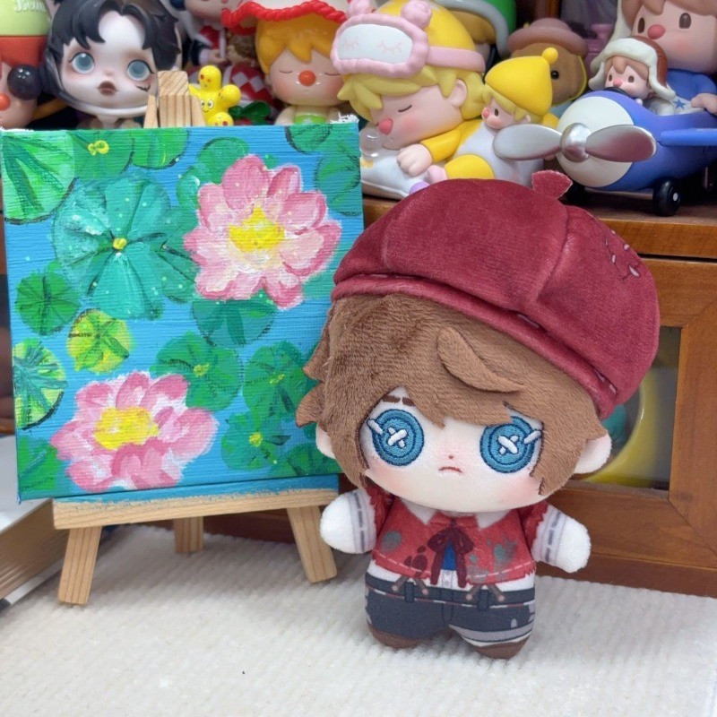 Identity V Painter Edgar ตุ๊กตาผ้ากํามะหยี่ 10 ซม. – พวงกุญแจหมวกถอดได้ | ของขวัญ Identity V Doujin