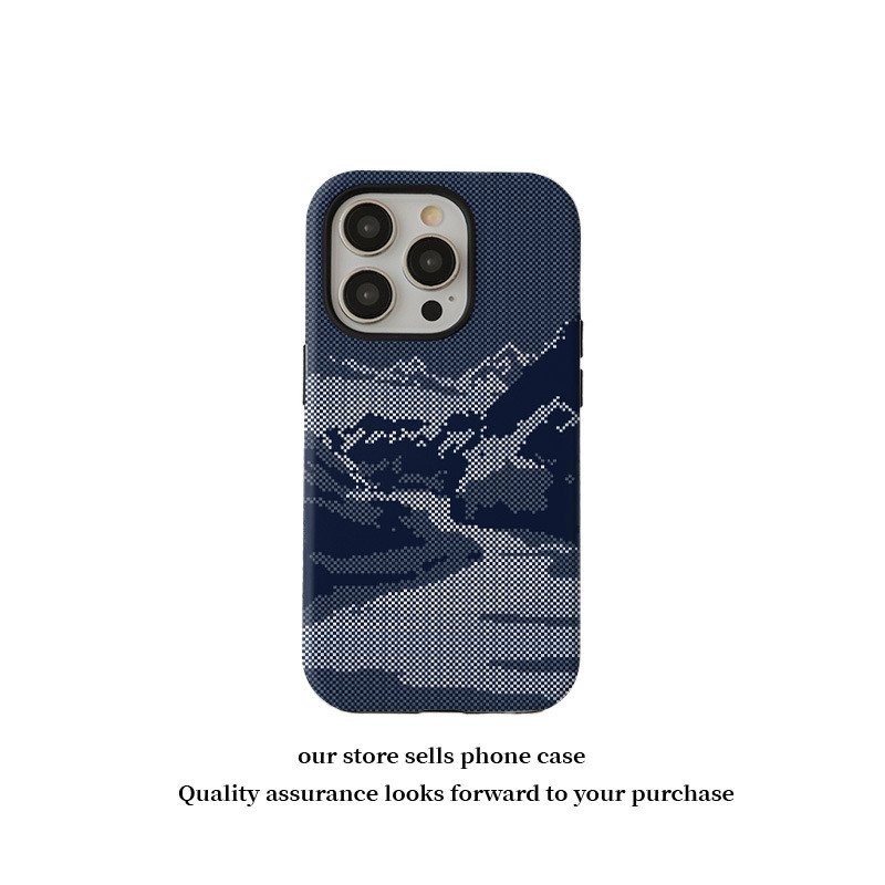 เคสโทรศัพท์โทรศัพท์ เหมาะสําหรับ ไอโฟน ภูเขาฟิล์มสีเทาสองในหนึ่งเดียวเหมาะสําหรับ13ไอโฟน15มือโปรช็อก