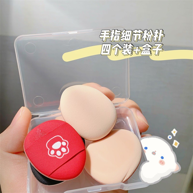 สีสัน Fenling Cats Claw Finger Puff 4pcs Mini Mask คอนซีลเลอร์ Air Cushion bb ครีมรายละเอียดฟองน้ําค