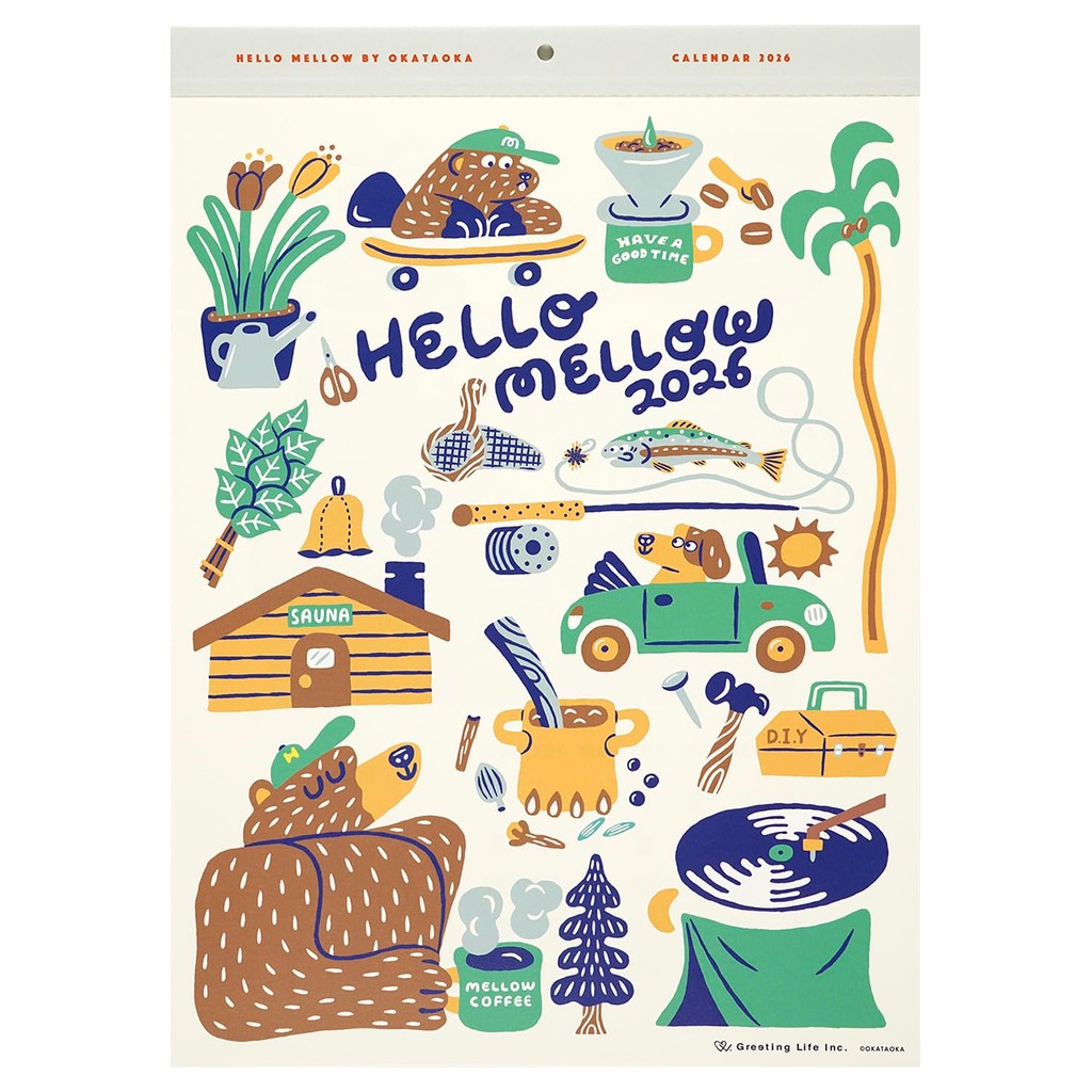 Greeting Life 2026 Calendar Okataoka Wall-mounted C-1676-OK, Japan Art and Craft supply
