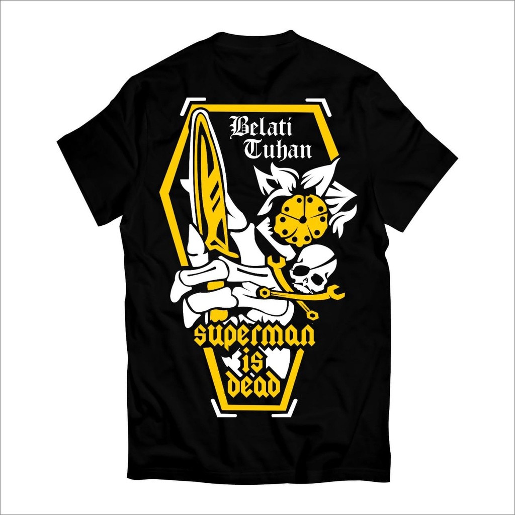 LOKAL SHORT T-SHIRT superman ตาย distro วงใหม่ indonesia ท้องถิ่น BAND SYNDICATE MUSIC / SUPERMAN IS