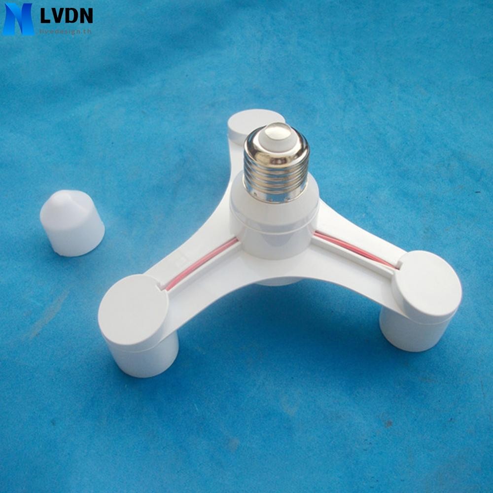 220V 3Way E27 Base Socket Adapter E27 to 3-E27 Lamp Holder Splitter Three Output