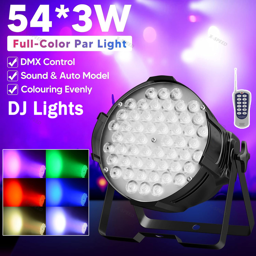 ไฟพาร์ LED PAR 54 LED (กดตัวเลือก  มี 3in1 3W ) Par 54Led 3w ไฟLED PAR ไฟปาร์ตี้ ไฟพาร์  ไฟดิสโก้เธค