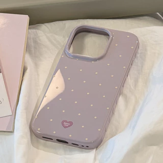 รวมทุกอย่าง Contrast Color Simple Polka Dot เคสโทรศัพท์ป้องกันเหมาะสําหรับ TPU สําหรับ iPhone12 13 14 15 16 17Pro Max