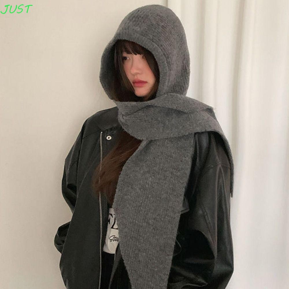 JUST Balaclava Hat, Beanie Red Ear Protection Hat, Warm Simple Pullover Hat Windproof Winter/Autumn